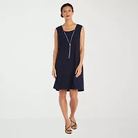 R & M Richards Womens Jacket Dress With Removable Necklace