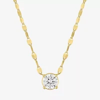 Diamond Addiction (D-E Womens 1 CT. T.W. Lab Grown White Diamond 10K Gold Round 16 Inch Pendant Necklace