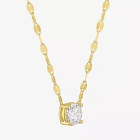 Diamond Addiction (D-E Womens 1 CT. T.W. Lab Grown White Diamond 10K Gold Round 16 Inch Pendant Necklace
