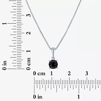 Womens 1/ CT. T.W. Natural Black Diamond Sterling Silver 18 Inch Pendant Necklace