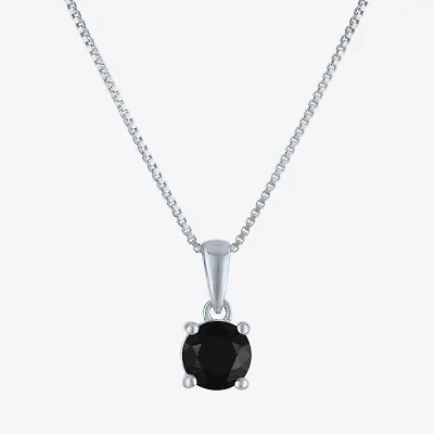 Womens 1 CT. T.W. Natural Black Diamond Sterling Silver 18 Inch Pendant Necklace