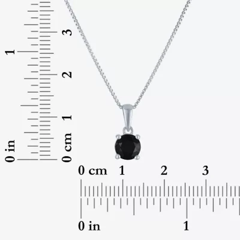 Womens 1/ CT. T.W. Natural Black Diamond Sterling Silver 18 Inch Pendant Necklace