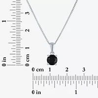 Womens 1/ CT. T.W. Natural Black Diamond Sterling Silver 18 Inch Pendant Necklace