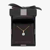 Si2-I1/G-H Womens 1 CT. T.W. Lab Grown White Diamond 14K Gold Over Silver Round 18 Inch Pendant Necklace