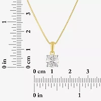 Si2-I1/G-H Womens 1 CT. T.W. Lab Grown White Diamond 14K Gold Over Silver Round 18 Inch Pendant Necklace