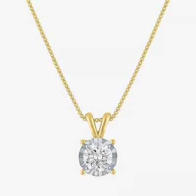 Womens 1/2 CT. T.W. Lab Grown Black Diamond 14K Gold Over Silver Sterling Silver Round Pendant