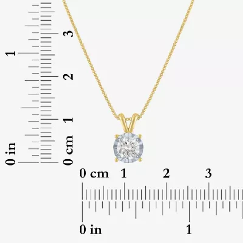 Si2-I1/G-H Womens 1/2 CT. T.W. Lab Grown White Diamond 14K Gold Over Silver 18 Inch Pendant Necklace