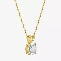 Si2-I1/G-H Womens 1/2 CT. T.W. Lab Grown White Diamond 14K Gold Over Silver 18 Inch Pendant Necklace