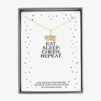 G-H Womens Diamond Accent Lab Grown White Diamond Accent 14K Gold Over Silver 16 Inch Pendant Necklace