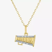 G-H Womens Diamond Accent Lab Grown White Diamond Accent 14K Gold Over Silver 16 Inch Pendant Necklace