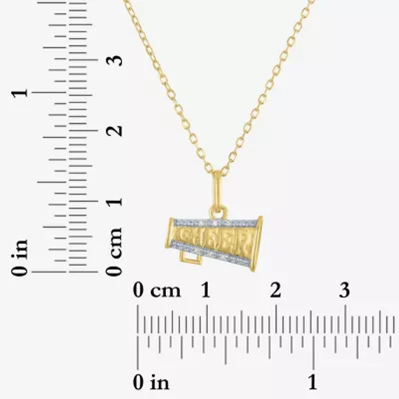 G-H Womens Diamond Accent Lab Grown White Diamond Accent 14K Gold Over Silver 16 Inch Pendant Necklace