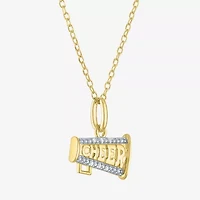 G-H Womens Diamond Accent Lab Grown White Diamond Accent 14K Gold Over Silver 16 Inch Pendant Necklace