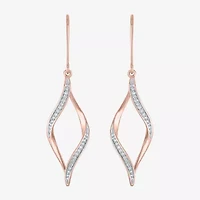 1/10 CT. T.W. Natural White Diamond Twisted Earrings Sterling Silver or 14K Gold Over