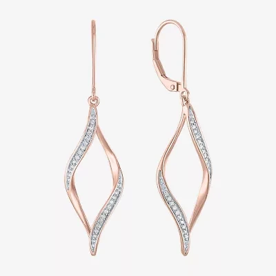 1/10 CT. T.W. Natural White Diamond Twisted Earrings Sterling Silver or 14K Gold Over