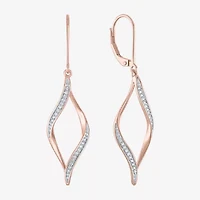 1/10 CT. T.W. Natural White Diamond Twisted Earrings Sterling Silver or 14K Gold Over