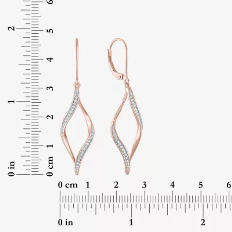 1/10 CT. T.W. Natural White Diamond Twisted Earrings Sterling Silver or 14K Gold Over