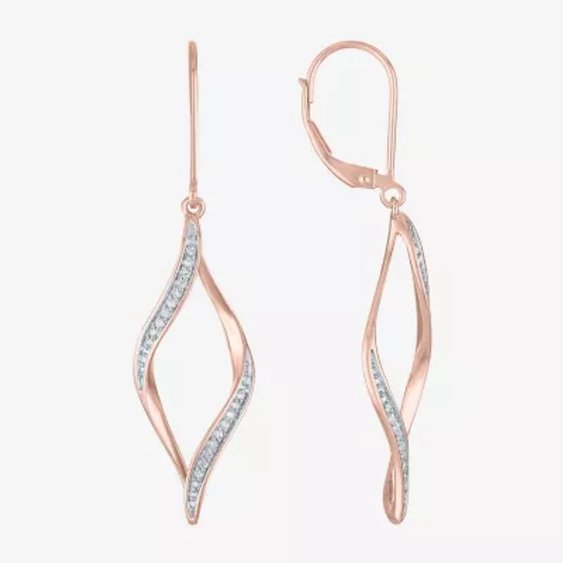 1/10 CT. T.W. Natural White Diamond Twisted Earrings Sterling Silver or 14K Gold Over