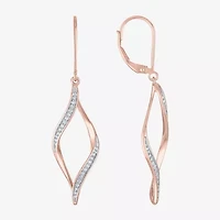 1/10 CT. T.W. Natural White Diamond Twisted Earrings Sterling Silver or 14K Gold Over