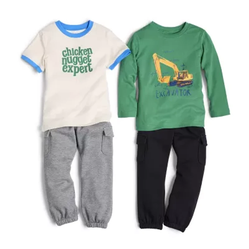 Okie Dokie Toddler & Little Boys Crew Neck Long Sleeve Regular Fit Graphic T-Shirt