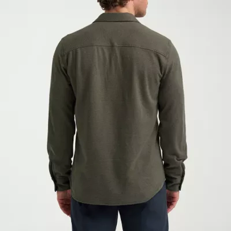 Lee Brushed Knit Mens Long Sleeve Regular Fit Button-Down Shirt