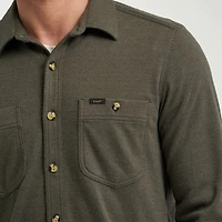 Lee Brushed Knit Mens Long Sleeve Regular Fit Button-Down Shirt