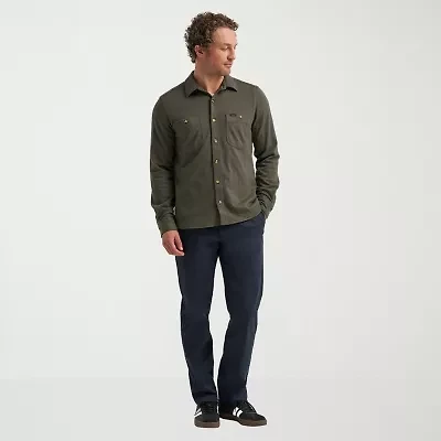 Lee Brushed Knit Mens Long Sleeve Regular Fit Button-Down Shirt