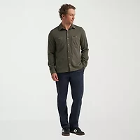 Lee Brushed Knit Mens Long Sleeve Regular Fit Button-Down Shirt