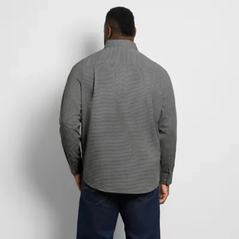 Van Heusen Cronbie Mens Long Sleeve Slim Fit Wrinkle Free Big and Tall Button-Down Shirt