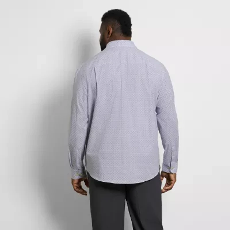 Van Heusen Originals Mens Long Sleeve Slim Fit Stretch Fabric Wrinkle Free Big and Tall Button-Down Shirt