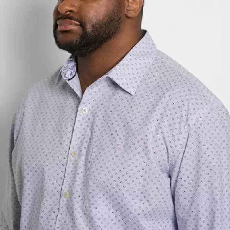 Van Heusen Originals Mens Long Sleeve Slim Fit Stretch Fabric Wrinkle Free Big and Tall Button-Down Shirt