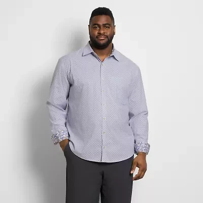 Van Heusen Originals Mens Long Sleeve Slim Fit Stretch Fabric Wrinkle Free Big and Tall Button-Down Shirt