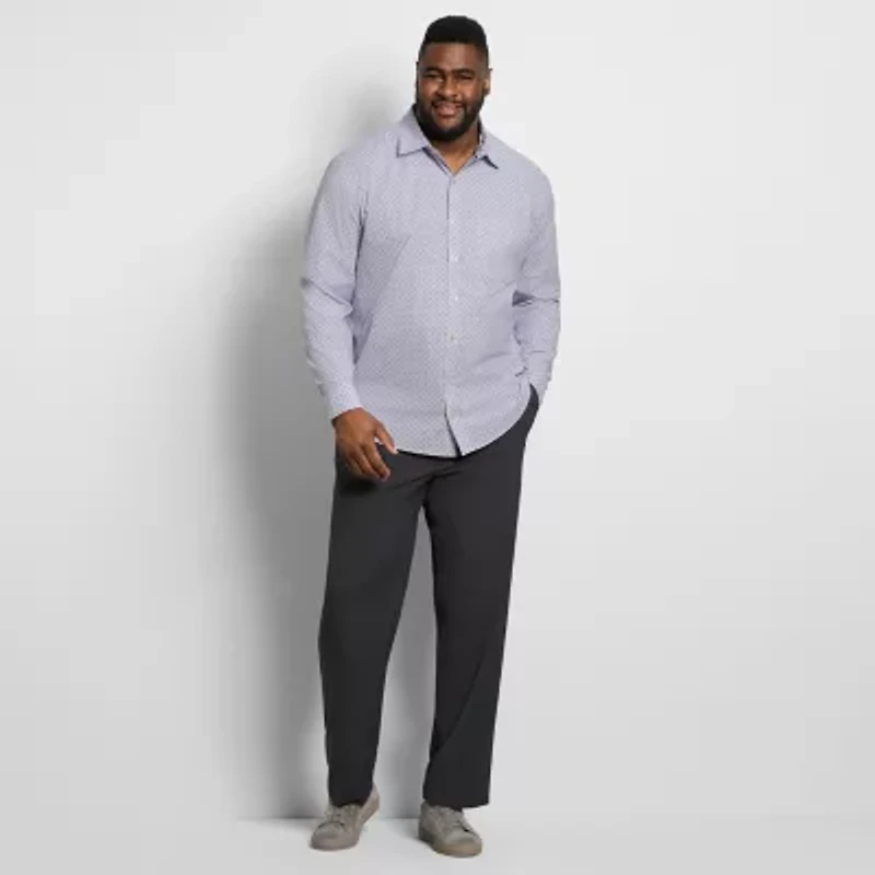 Van Heusen Originals Mens Long Sleeve Slim Fit Stretch Fabric Wrinkle Free Big and Tall Button-Down Shirt