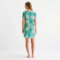 Liz Claiborne Cool and Calm Womens Crew Neck Short Sleeve Nightshirt