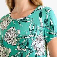 Liz Claiborne Cool and Calm Womens Crew Neck Short Sleeve Nightshirt