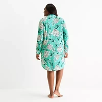 Liz Claiborne Womens Long Sleeve Plus Nightshirt
