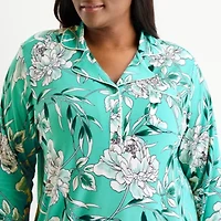 Liz Claiborne Womens Long Sleeve Plus Nightshirt