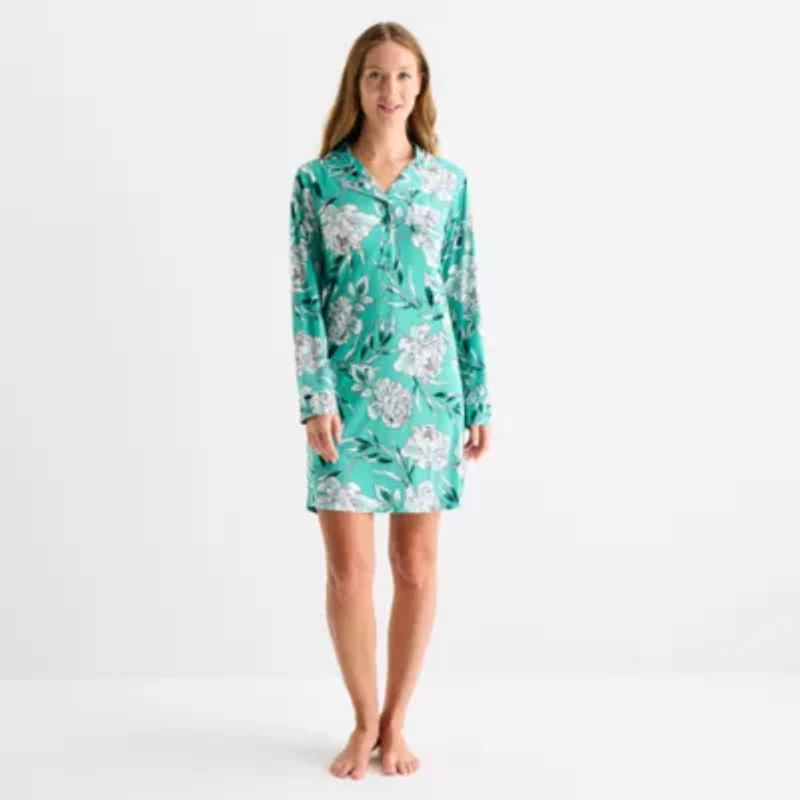 Liz Claiborne Womens Long Sleeve Nightshirt
