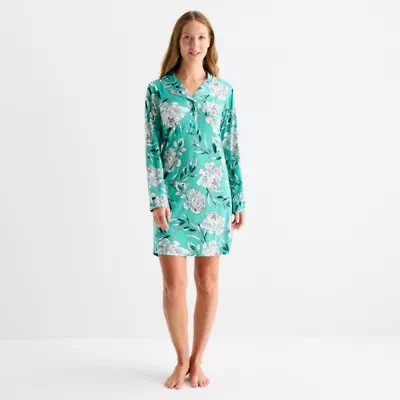Liz Claiborne Womens Long Sleeve Nightshirt