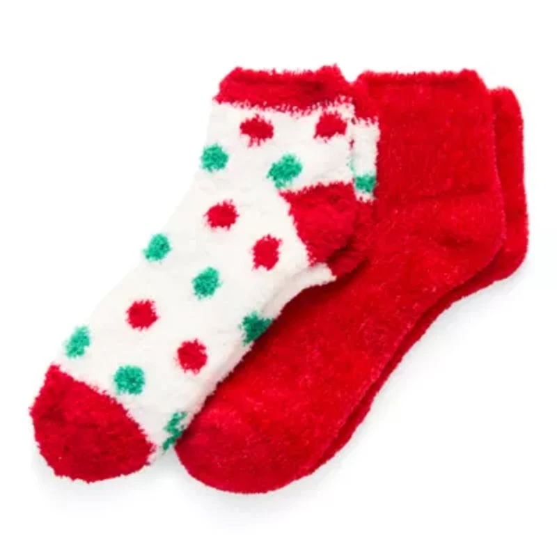 Mixit Cozy Chenille Womens 2 Pair Low Cut Socks