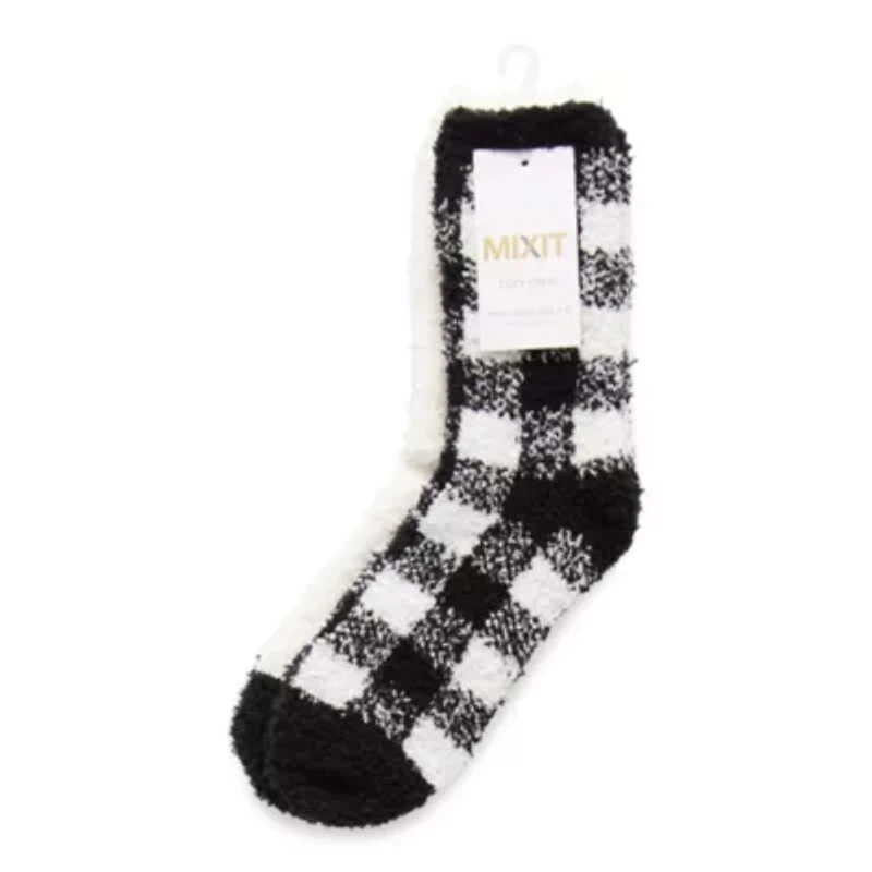 Mixit Cozy Womens 2 Pair Crew Socks