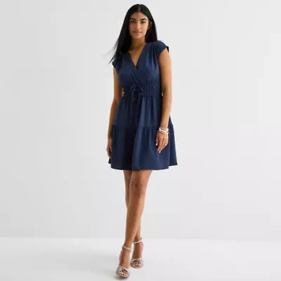 Be by CHETTA B Womens Short Sleeve Fit + Flare Dress