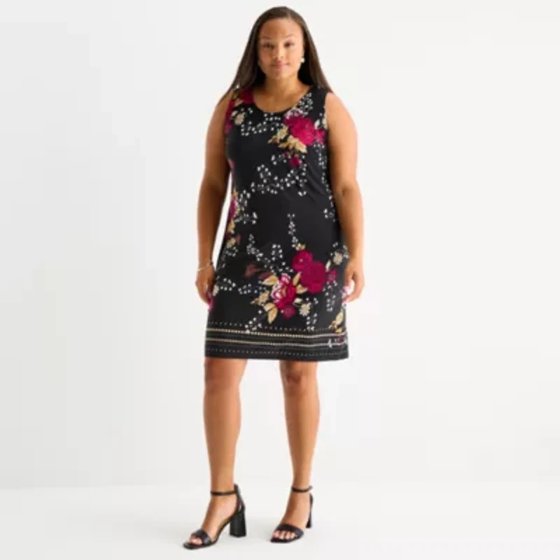 Studio 1 Womens Floral Jacket Dress Plus