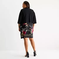 Studio 1 Womens Floral Jacket Dress Plus