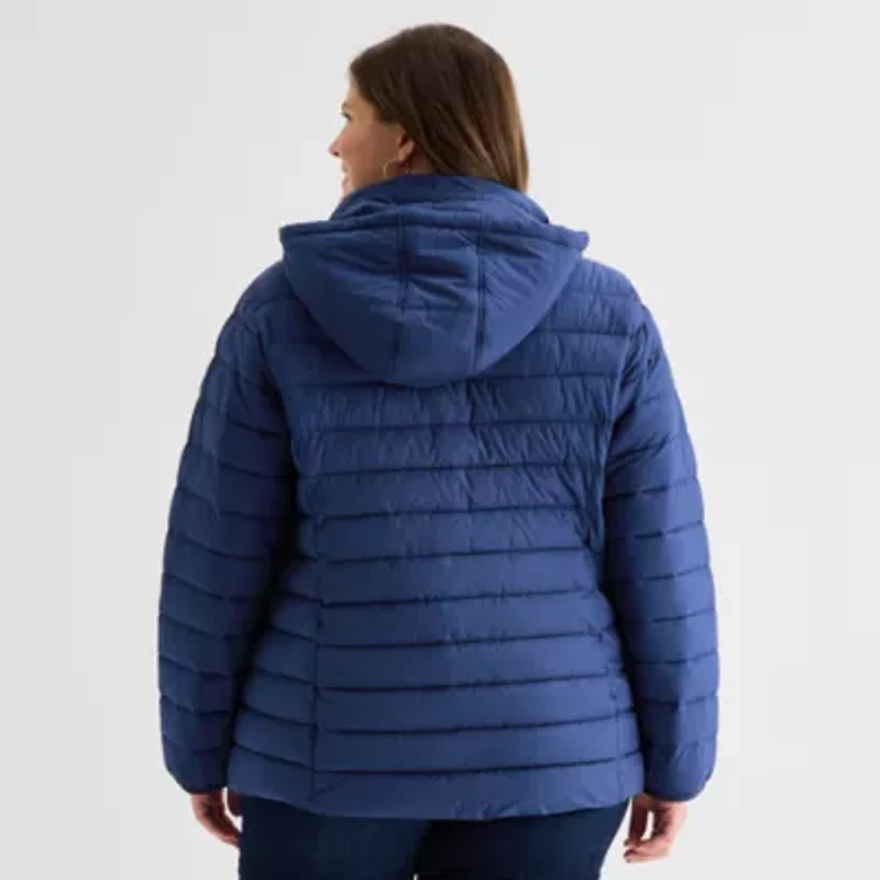 St. John's Bay Womens Easy-on + Easy-off Heavyweight Plus Puffer Jacket