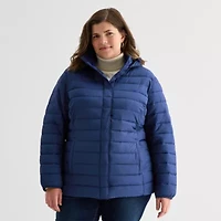 St. John's Bay Womens Easy-on + Easy-off Heavyweight Plus Puffer Jacket