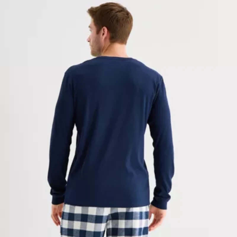 St. John's Bay Mens Crew Neck Long Sleeve Pajama Top