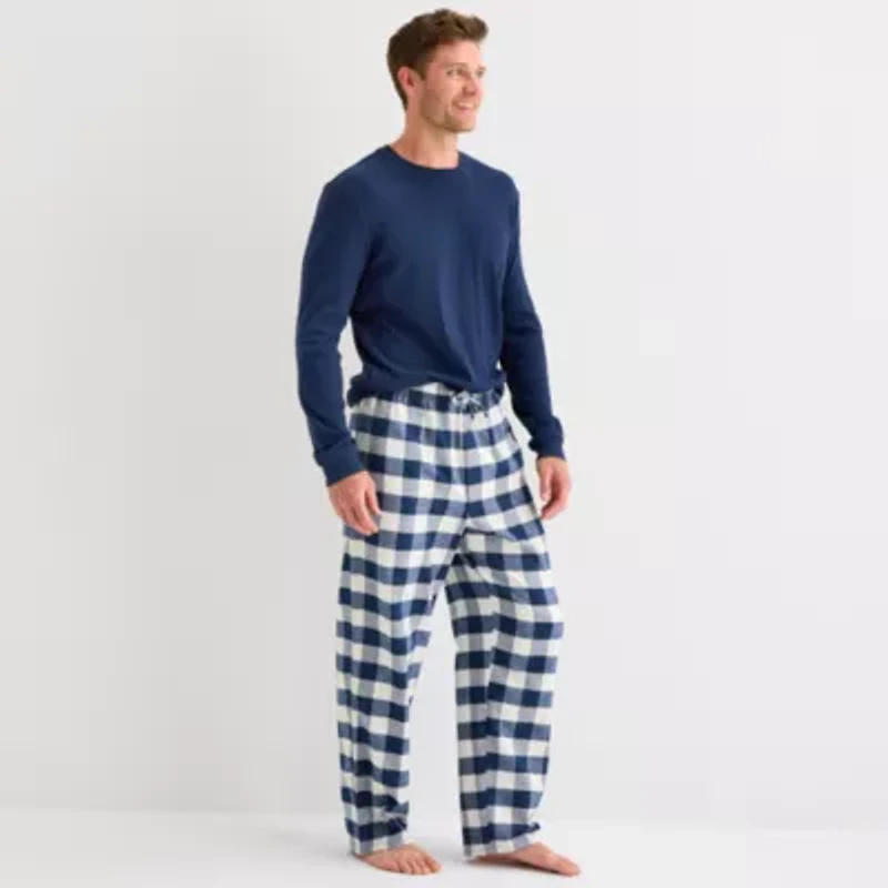 St. John's Bay Mens Crew Neck Long Sleeve Pajama Top