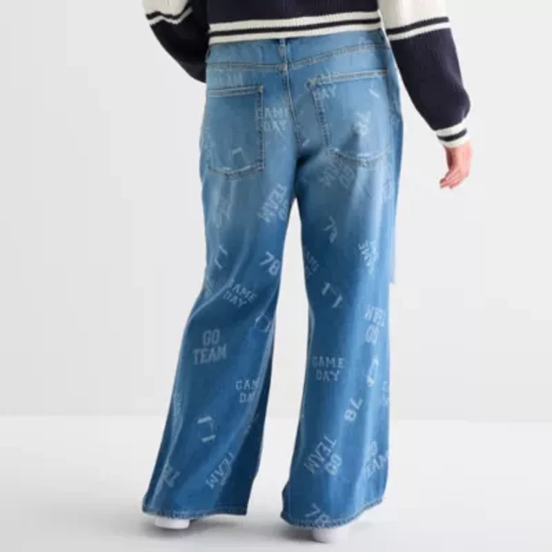 Arizona Juniors Plus Womens Low Rise Baggy Fit Jean