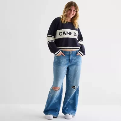 Arizona Juniors Plus Womens Low Rise Baggy Fit Jean