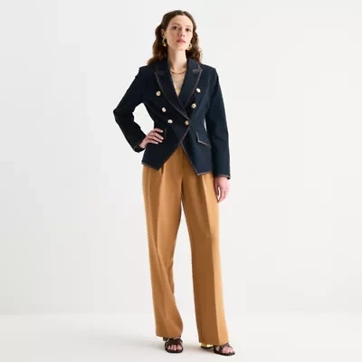 Worthington Womens Regular Fit Double Breasted Blazer